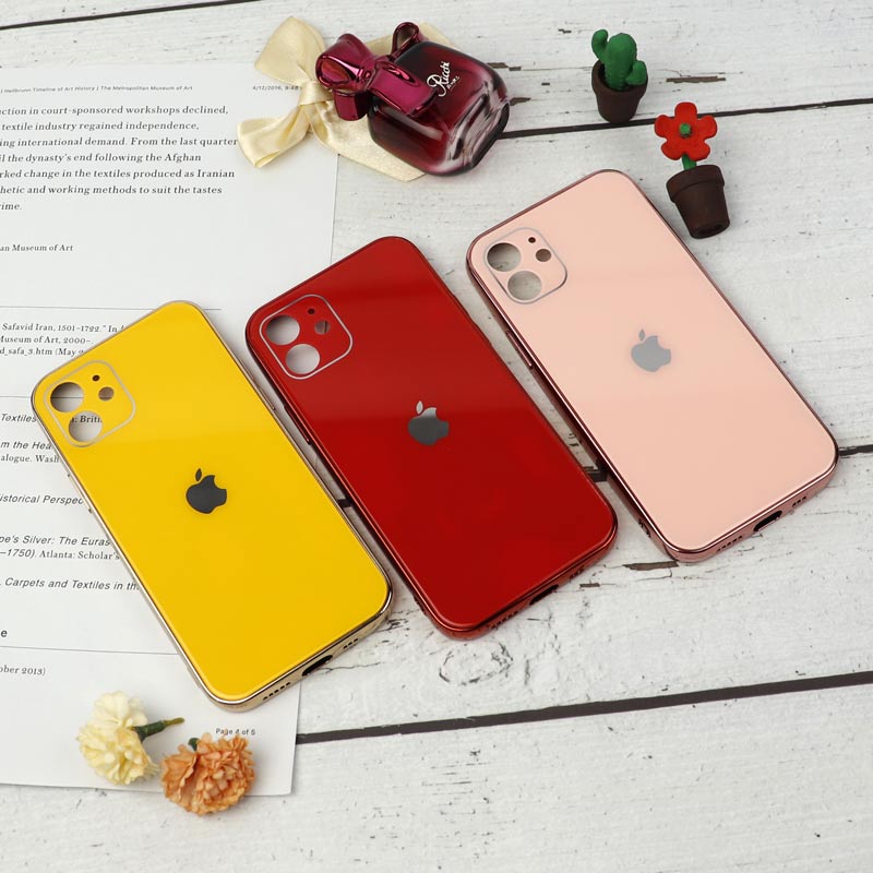 قاب محافظ لنزدار My Case پشت گلسی iPhone 12 رنگی