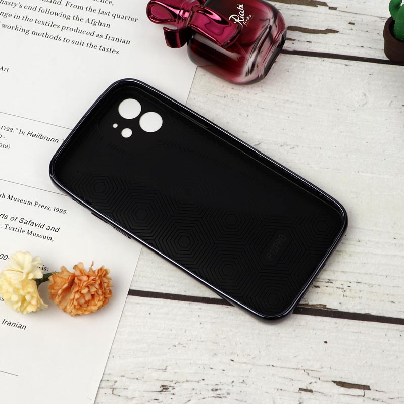 قاب محافظ لنزدار My Case پشت گلسی iPhone 12 مشکی