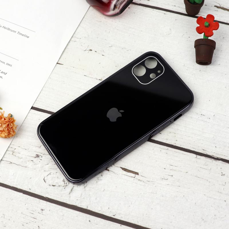 قاب محافظ لنزدار My Case پشت گلسی iPhone 12 مشکی