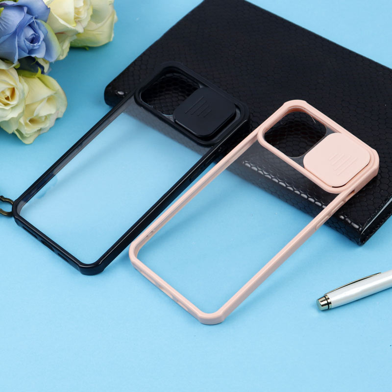 قاب PC شفاف ضربه گیر محافظ لنزدار کشویی iPhone 12 Pro Max