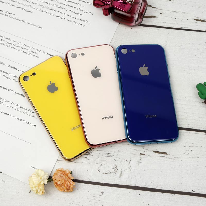 قاب محافظ لنزدار My Case پشت گلسی iPhone 7/8 رنگی