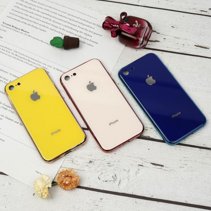 قاب محافظ لنزدار My Case پشت گلسی iPhone 7/8 رنگی