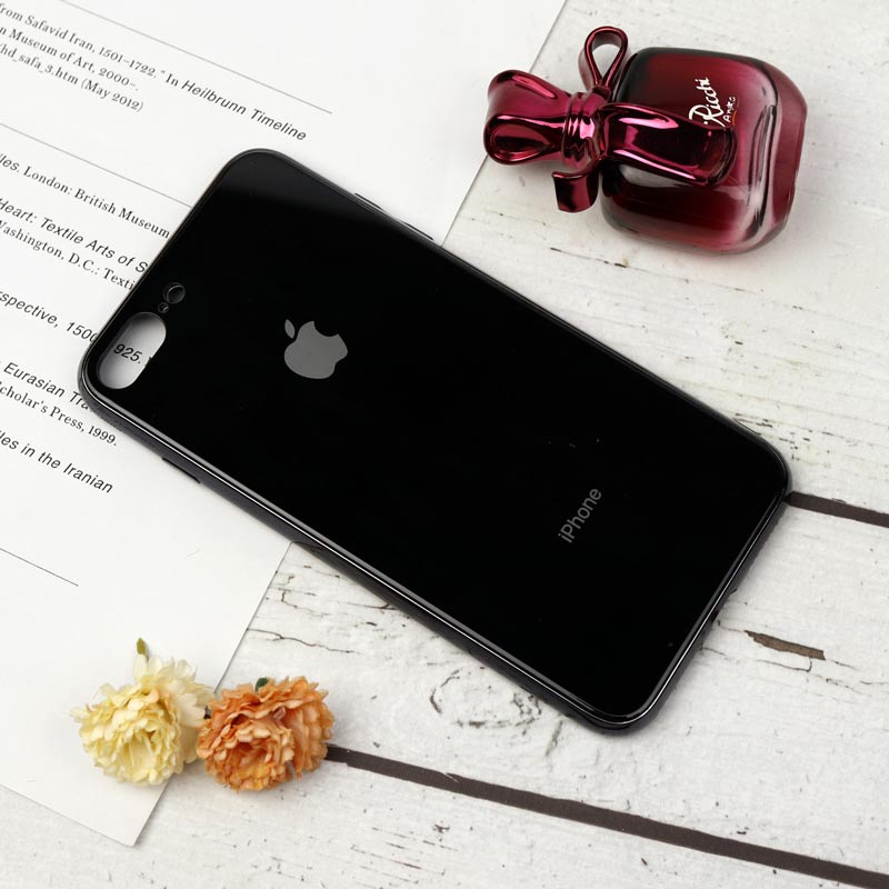 قاب محافظ لنزدار My Case پشت گلسی iPhone 7 Plus / 8 Plus مشکی