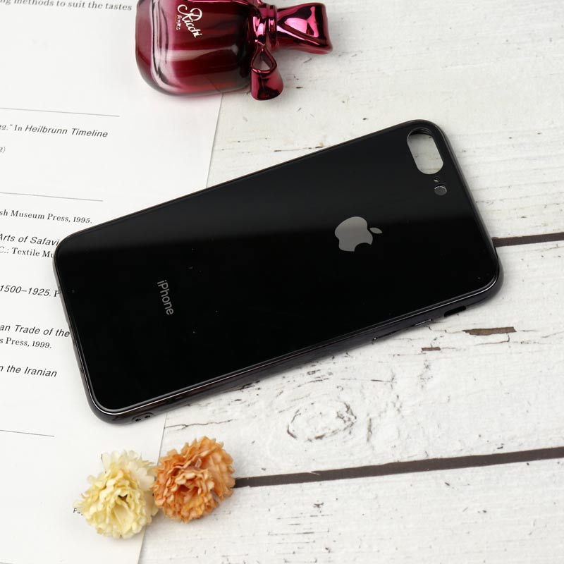قاب محافظ لنزدار My Case پشت گلسی iPhone 7 Plus / 8 Plus مشکی