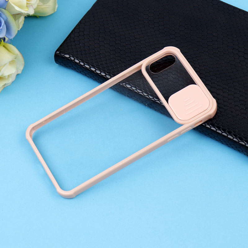 قاب PC شفاف ضربه گیر محافظ لنزدار کشویی iPhone XS Max