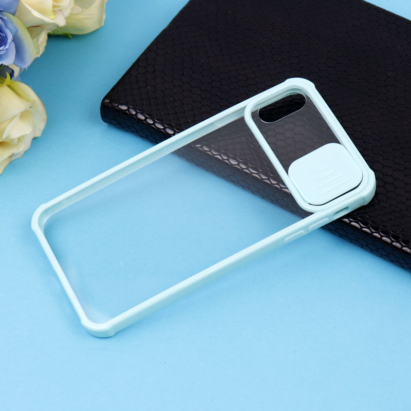قاب PC شفاف ضربه گیر محافظ لنزدار کشویی iPhone XS Max
