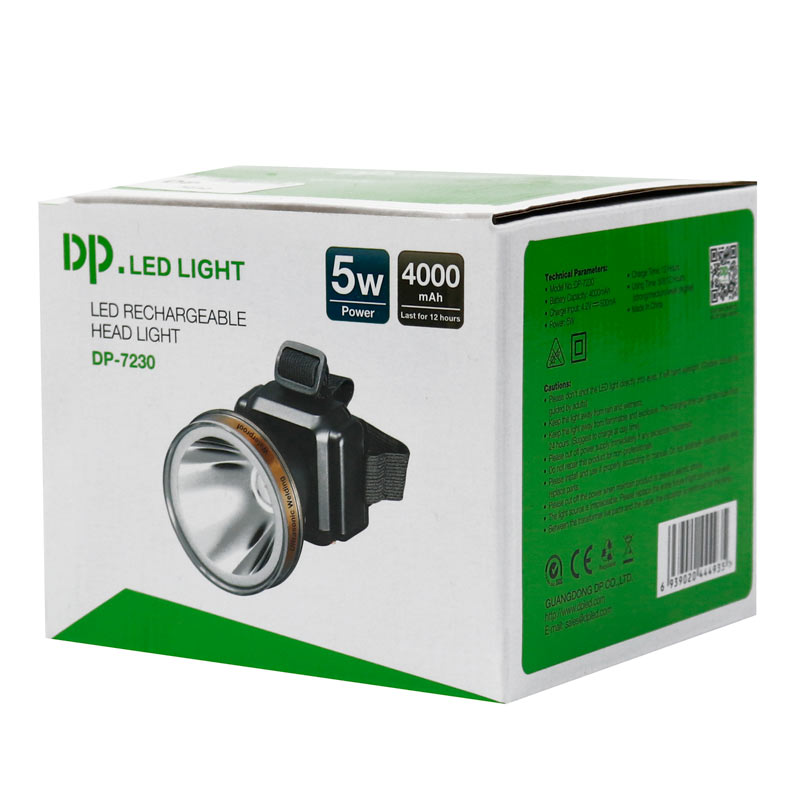 چراغ قوه پیشانی هدلایت شارژی DP.LED Light DP-7230