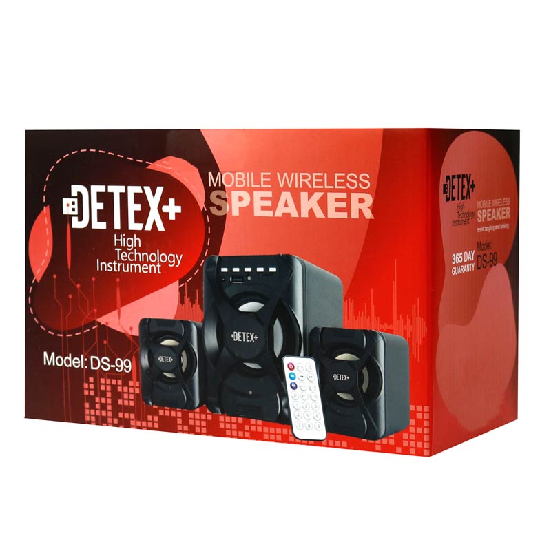 اسپیکر سه تکه بلوتوثی رم و فلش خور Detex+ DS-99 + ریموت کنترل