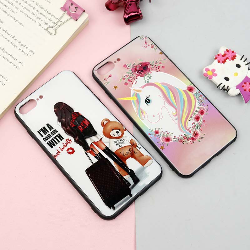 قاب فانتزی برجسته دخترانه آیفون iPhone 7 Plus / 8 Plus سری 16
