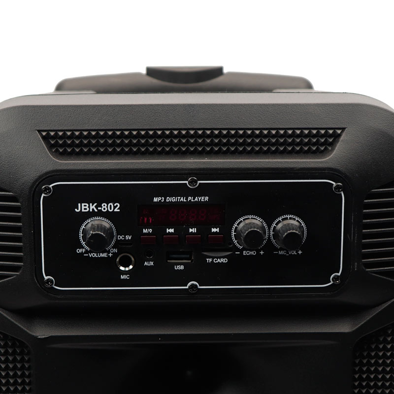 اسپیکر چمدانی بلوتوثی رم و فلش خور JBK-802 + میکروفون و ریموت کنترل