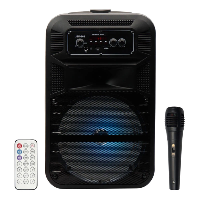اسپیکر چمدانی بلوتوثی رم و فلش خور JBK-802 + میکروفون و ریموت کنترل