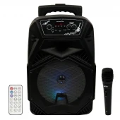 اسپیکر چمدانی بلوتوثی رم و فلش خور JBK-0806S + میکروفون و ریموت کنترل