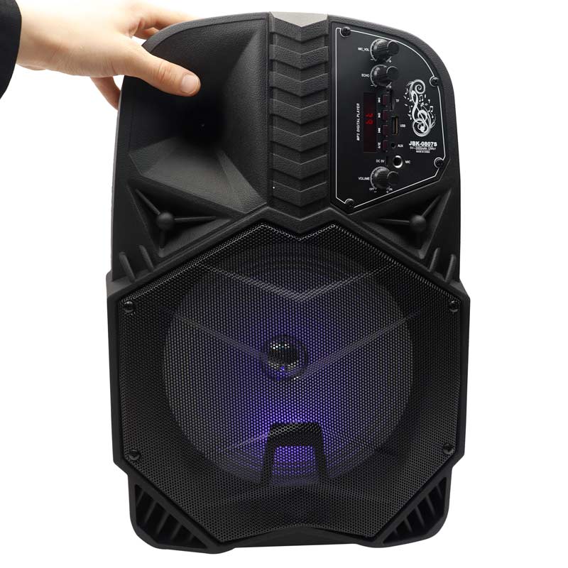 اسپیکر چمدانی بلوتوثی رم و فلش خور JBK-0807S + میکروفون و ریموت کنترل