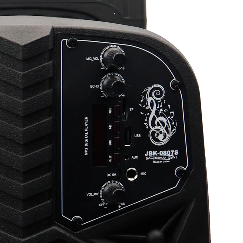 اسپیکر چمدانی بلوتوثی رم و فلش خور JBK-0807S + میکروفون و ریموت کنترل