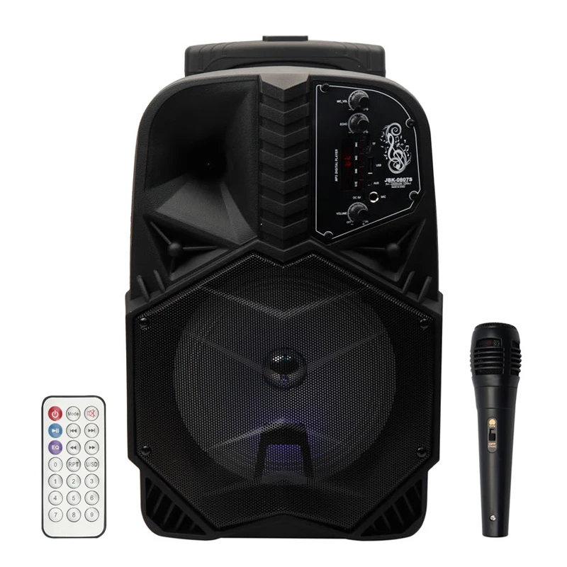 اسپیکر چمدانی بلوتوثی رم و فلش خور JBK-0807S + میکروفون و ریموت کنترل