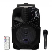 اسپیکر چمدانی بلوتوثی رم و فلش خور JBK-0807S + میکروفون و ریموت کنترل