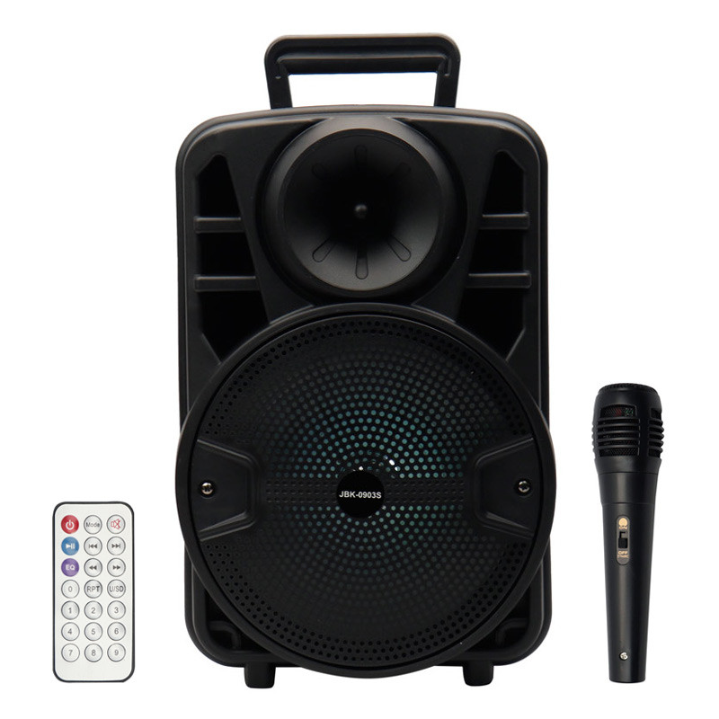 اسپیکر چمدانی بلوتوثی رم و فلش خور JBK-0903S + میکروفون و ریموت کنترل