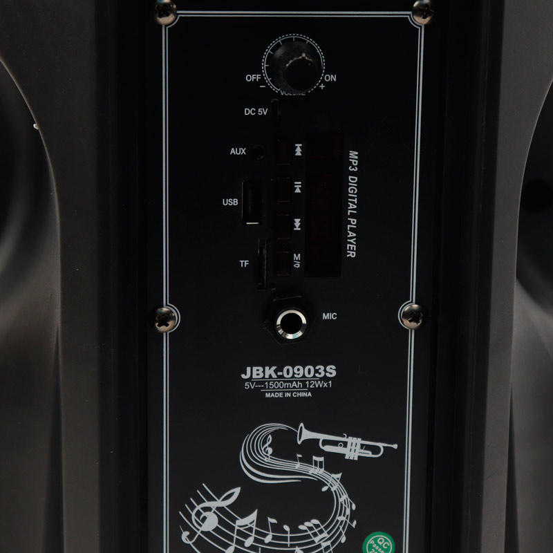اسپیکر چمدانی بلوتوثی رم و فلش خور JBK-0903S + میکروفون و ریموت کنترل