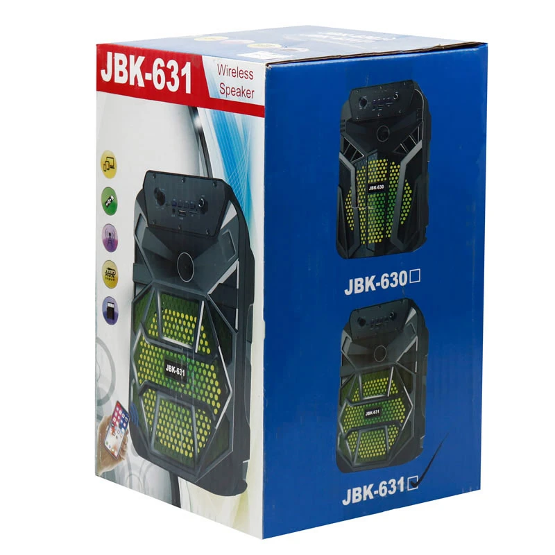 اسپیکر چمدانی بلوتوثی رم و فلش خور JBK-631