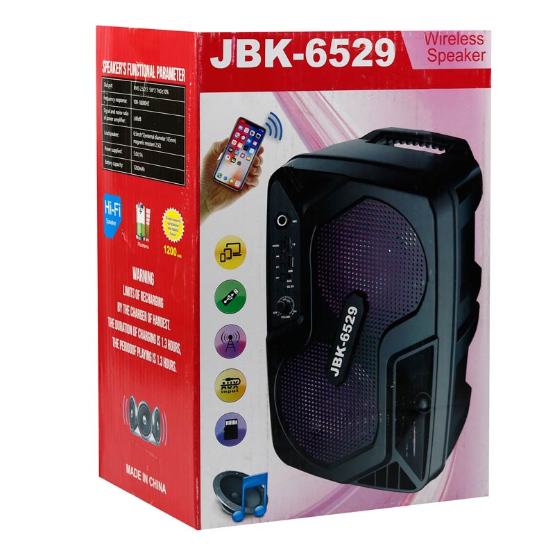 اسپیکر چمدانی بلوتوثی رم و فلش خور JBK-6529