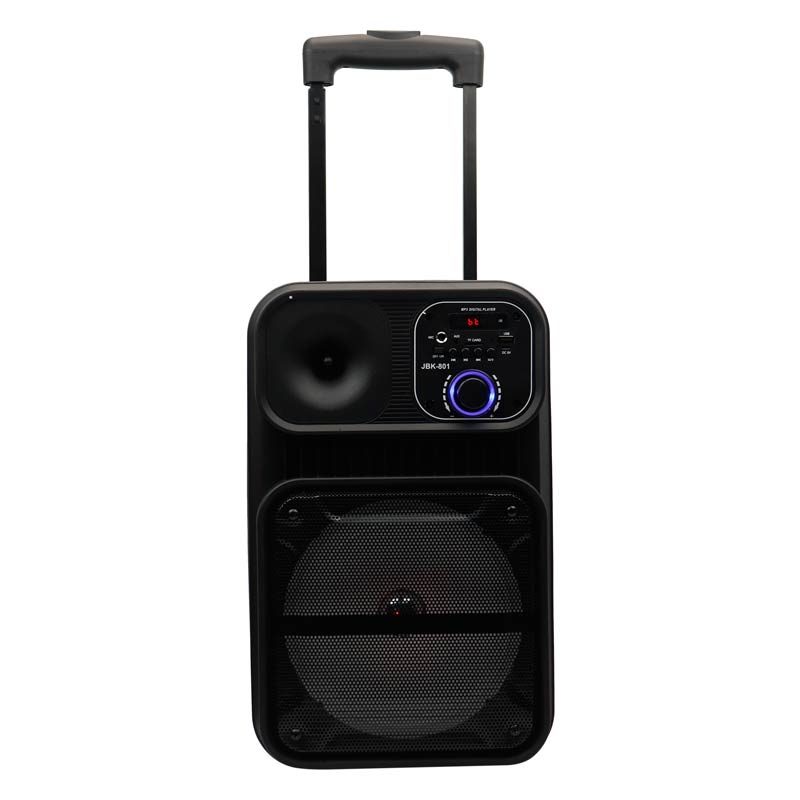 اسپیکر چمدانی بلوتوثی رم و فلش خور JBK-801 + میکروفون و ریموت کنترل