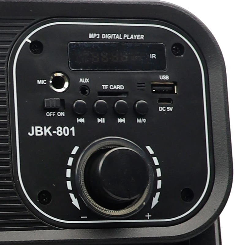 اسپیکر چمدانی بلوتوثی رم و فلش خور JBK-801 + میکروفون و ریموت کنترل