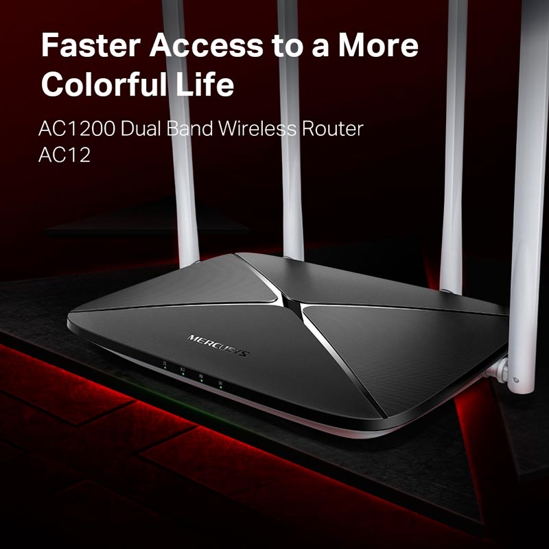 روتر 4 آنتن Mercusys Dual Band AC12