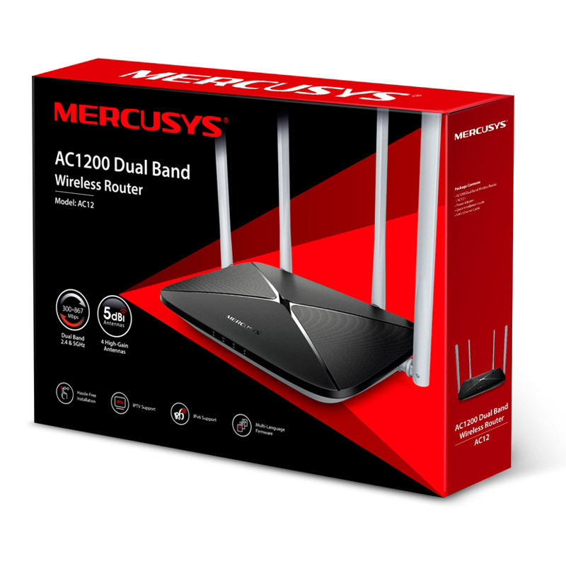 روتر 4 آنتن Mercusys Dual Band AC12