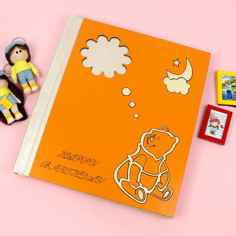 آلبوم عکس چسبی شجره کودک طرح POOH MDF