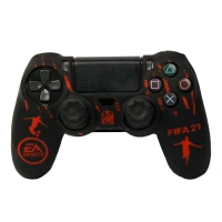 روکش دسته بازی PS4 طرح Fifa 2021 زمینه قرمز مشکی + روکش آنالوگ هدیه