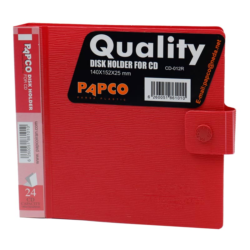 کیف Papco CD-012R CD/DVD پلاستیکی 24 تایی