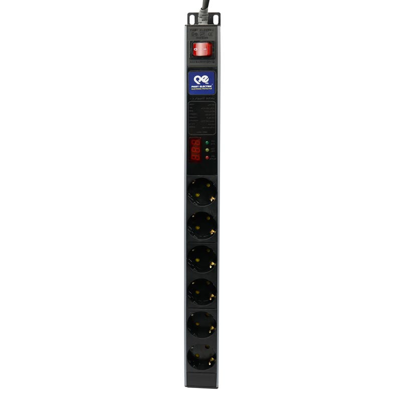 محافظ برق صوتی تصویری 6 خانه ارت دار پارت الکتریک با کابل 1/8 متری Part Electric PE5834