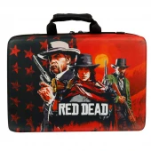 کیف کنسول بازی PS5 طرح Red Dead Redemption زمینه قرمز