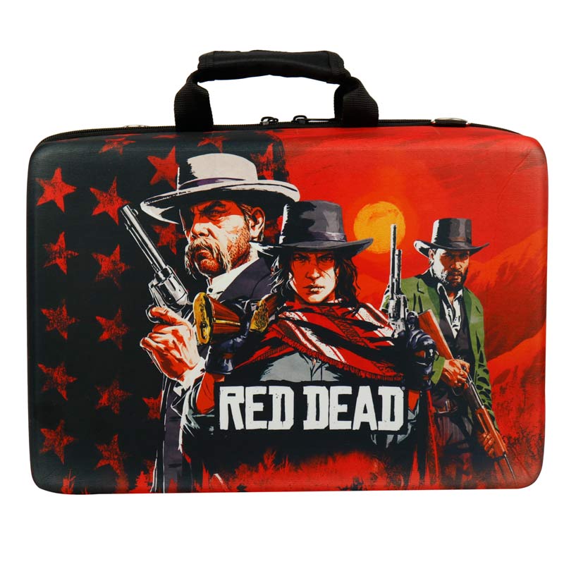 کیف کنسول بازی PS5 طرح Red Dead Redemption زمینه قرمز