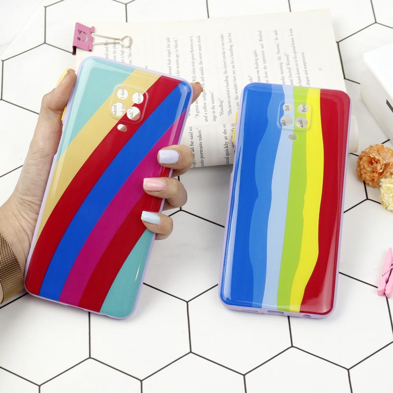 قاب محافظ لنزدار رنگین کمانی پاپ سوکت دار شیائومی Redmi Note 9s / Note 9 Pro