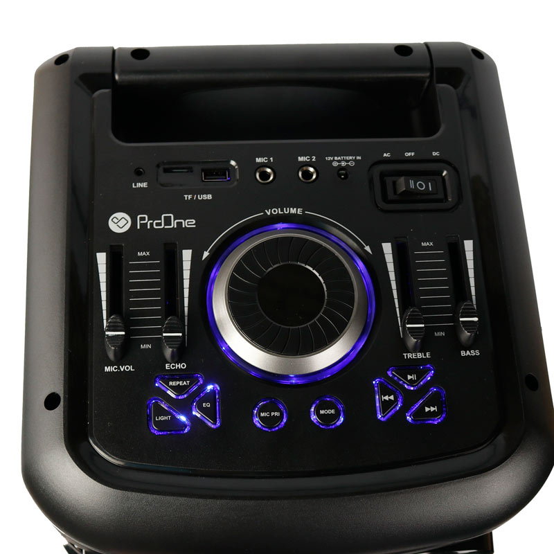 اسپیکر چمدانی بلوتوثی رم و فلش خور ProOne PSB4920 + میکروفن و ریموت کنترل