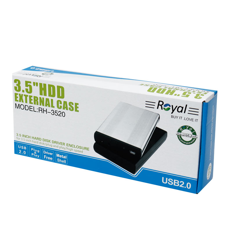 باکس هارد 3.5 اینچی HDD رویال RH-3520 + آداپتور