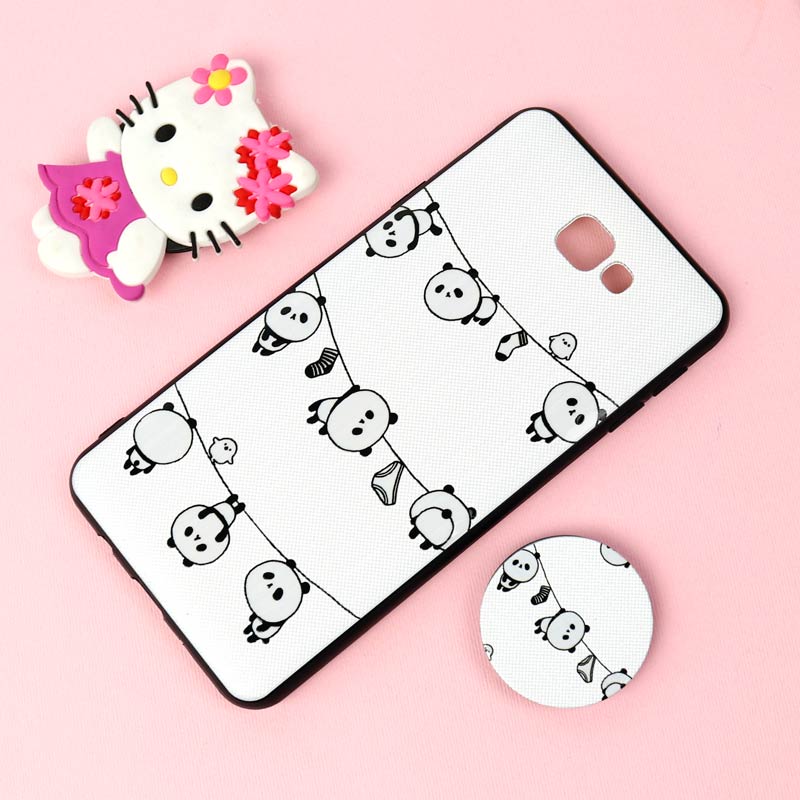 قاب فانتزی برجسته + پاپ سوکت طرح پاندا سامسونگ J7 Prime سری D