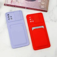 قاب سیلیکونی محافظ لنزکشویی جاکارتی دار Samsung A51 رنگی