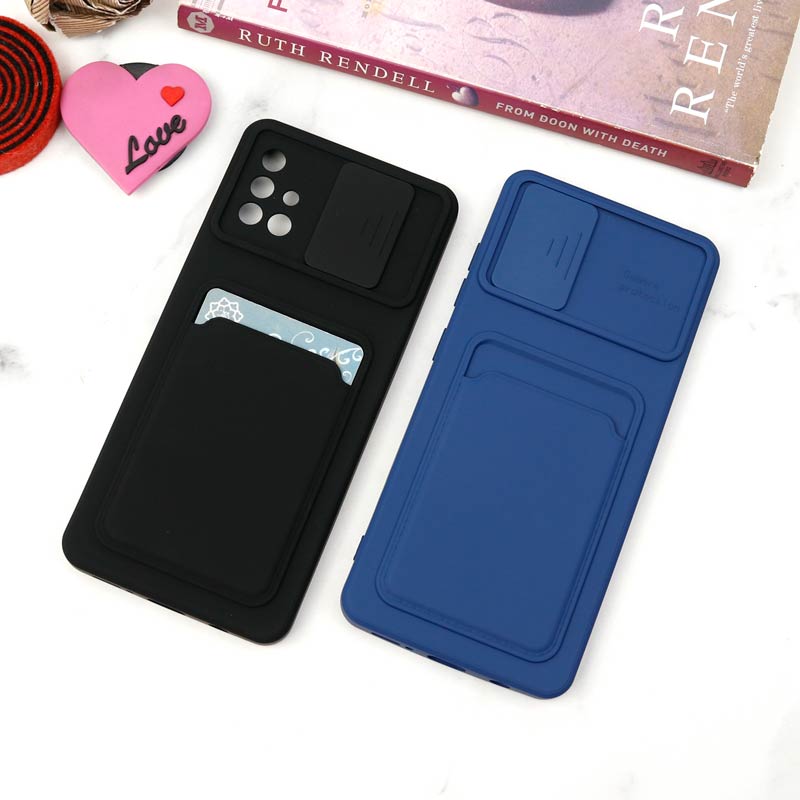 قاب سیلیکونی محافظ لنزکشویی جاکارتی دار Samsung A51 دارک