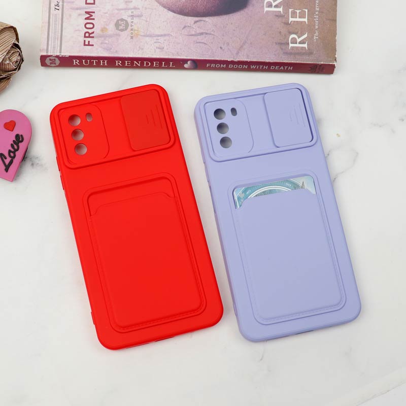 قاب سیلیکونی محافظ لنزکشویی جاکارتی دار Xiaomi Poco M3 رنگی