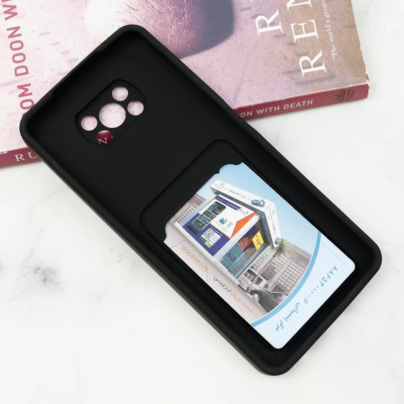 قاب سیلیکونی محافظ لنزکشویی جاکارتی دار Xiaomi Poco X3 دارک