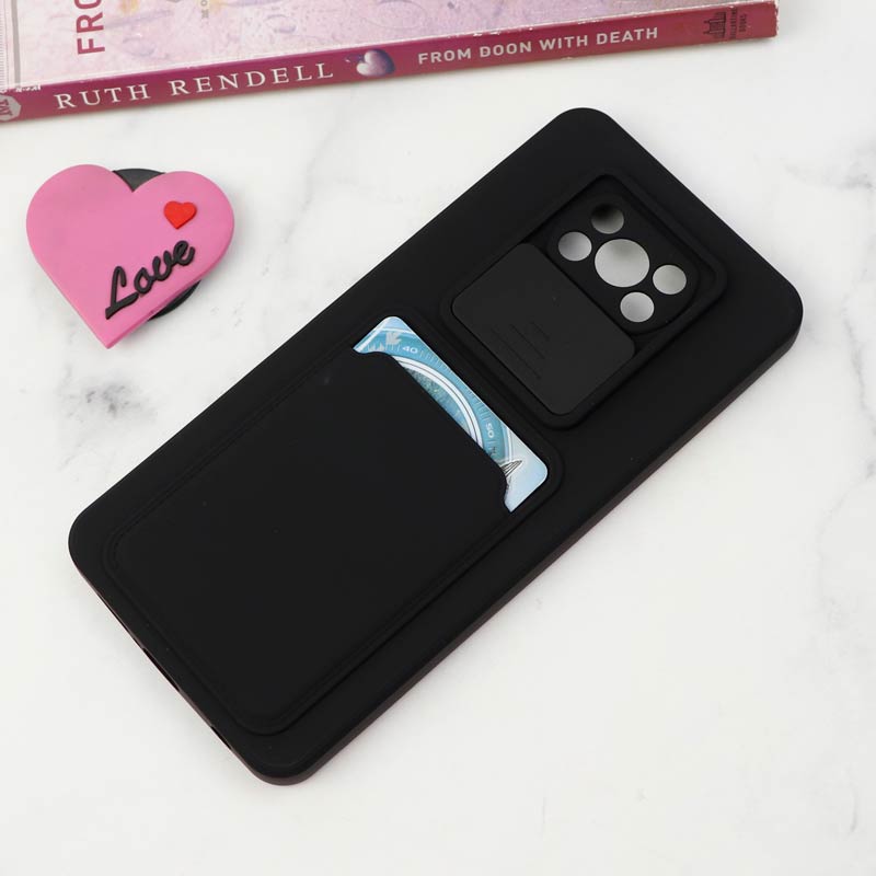 قاب سیلیکونی محافظ لنزکشویی جاکارتی دار Xiaomi Poco X3 دارک