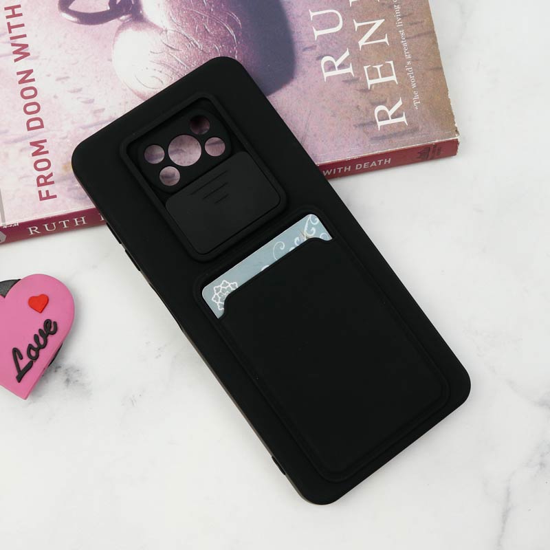 قاب سیلیکونی محافظ لنزکشویی جاکارتی دار Xiaomi Poco X3 دارک