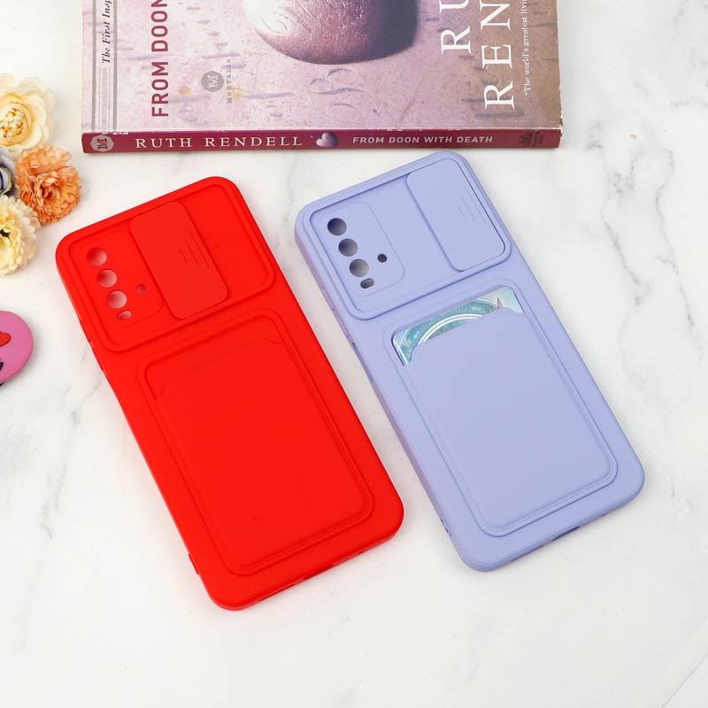 قاب سیلیکونی محافظ لنزکشویی جاکارتی دار Xiaomi Redmi 9T رنگی