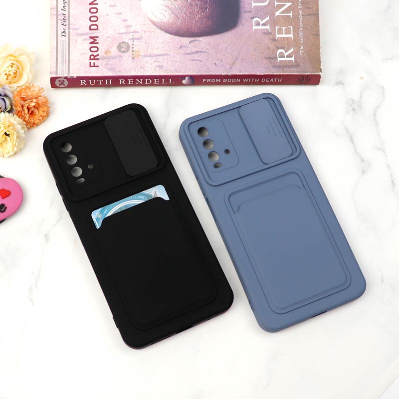 قاب سیلیکونی محافظ لنزکشویی جاکارتی دار Xiaomi Redmi 9T دارک