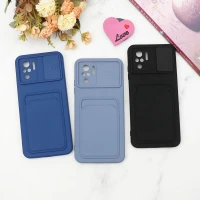 قاب سیلیکونی جاکارتی دار محافظ لنزکشویی Xiaomi Redmi Note 10 دارک