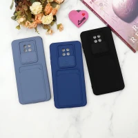 قاب سیلیکونی جاکارتی دار محافظ لنزکشویی Xiaomi Redmi Note 9T دارک