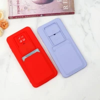 قاب سیلیکونی محافظ لنزکشویی جاکارتی دار Xiaomi Redmi Note 9s / Note 9 Pro رنگی