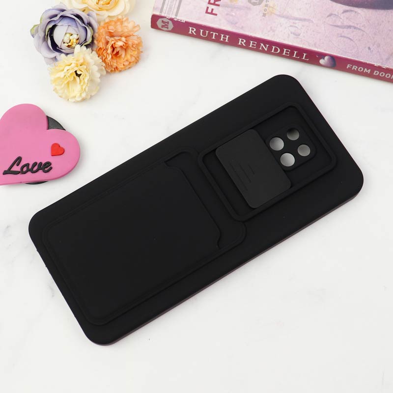 قاب سیلیکونی محافظ لنزکشویی جاکارتی دار Xiaomi Redmi Note 9s / Note 9 Pro دارک